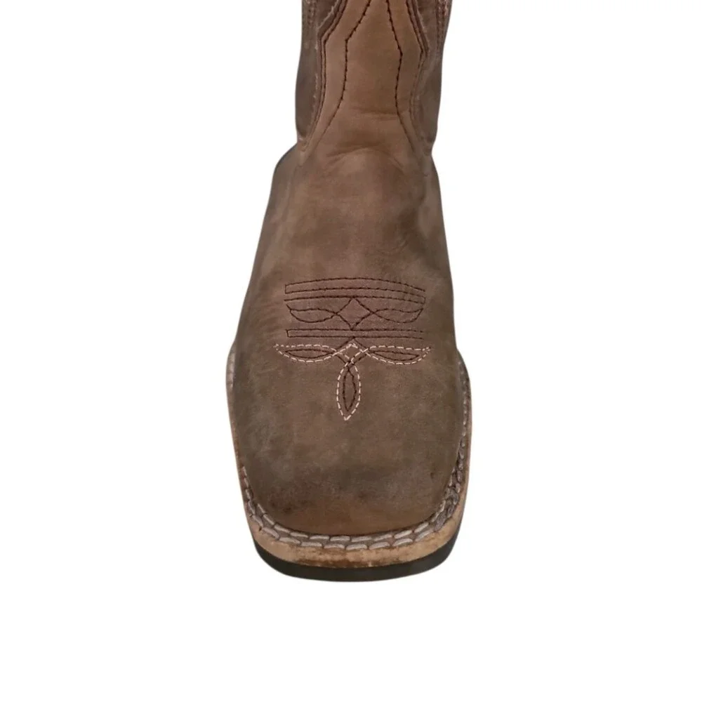 J.B. Dillon Kids Brown Leather Cowboy Boots Youth Size 13 Western Rodeo Unisex